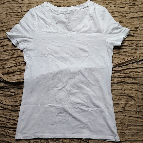 DEVOPS Women's White 2 Pack V-Neck Basic T-Shirt UPF 50+ NEW Sz Medium - Picture 3 of 4